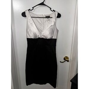 Tabloid‎ Women's Sleeveless Sheath Dress Party Cocktail Black White
